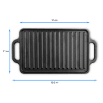 Plancha Asadora Curada Reversible Rectang.21X33 Cm Asa/Hierro - Victoria - Imagen 2