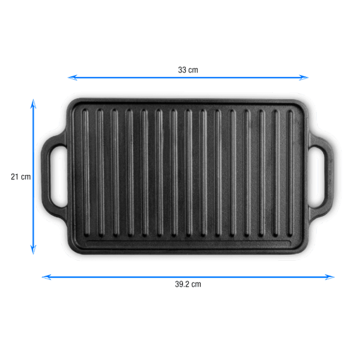 Plancha Asadora Curada Reversible Rectang.21X33 Cm Asa/Hierro - Victoria - Imagen 2