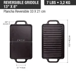 Plancha Asadora Esmaltada Reversible Rectang. 33X21 Cm Asa Hierro - Victoria - Imagen 3