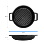 Victoria - Sartén Hierro Fundido Red.Precurado Doble Asa Grill 10/25 Cm - Imagen 2