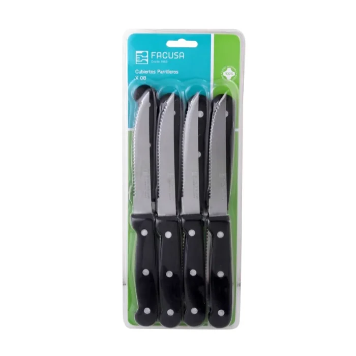 10059980 Facusa - Blister Cuchillos X8 Shogun 4 1/2 M/Ne - Imagen 1
