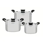 Tramontina - Jgo Bateria De Cocina Grano Compact 6 Pzas T/Ac. Mango Bak.