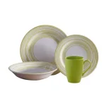 Vajillas Corona - Vajilla 4-16 Trazos Verde Limon Vl187G040116