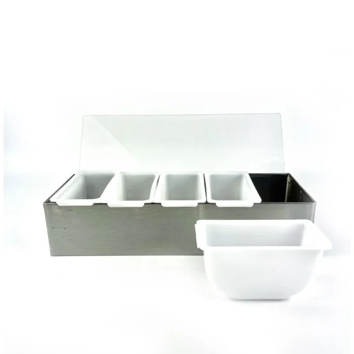 10070007-2 Caja 5 Divisiones P/Bar Base Metal T/Acrilico - Imagen 2