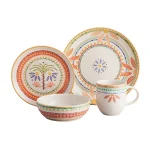 Vajillas Corona - Fiore 4 Puestos 16 Piezas