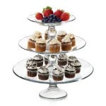 Libbey - Selene Fuente de Vidrio con Pie de Tres Pisos (3 Piezas)