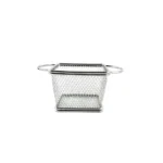 Cesta Cuadrada Ranura Acero Doble Asa