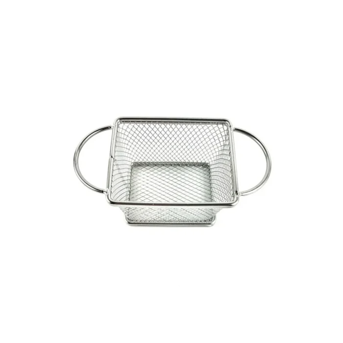 Cesta Cuadrada Ranura Acero Doble Asa - Imagen 2