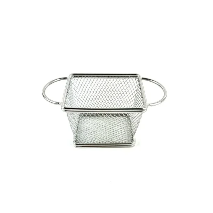 Cesta Cuadrada Ranura Acero Doble Asa - Imagen 3