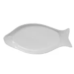 Fuente Loza 13" Blco Mod.Pez