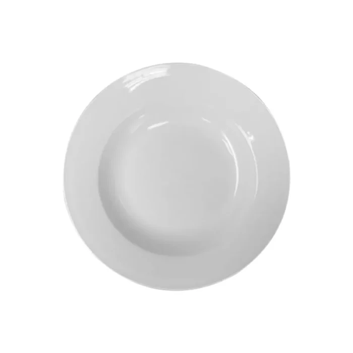 45290399-1 Plato Hondo Loza 9" Blanco Hotelero - Imagen 1