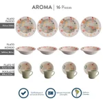 Vajilla Corona Aroma 4 Puestos 16 Piezas - Imagen 2