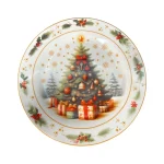 Plato Tendido 10.5" Dec. Árbol con Regalos Navidad