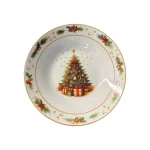 Plato Hondo 9" Dec. Árbol con Regalos Navidad