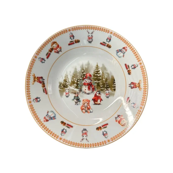 45376925-1 Plato Hondo 9" Dec. Muñeco Nieve Navidad - Imagen 1