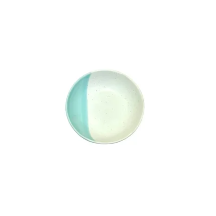 Plato Bicolor Blanco c/Celeste