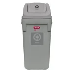 Papelera Rino Gris T/Vaiven Gris (Vidrio) 120 Lt Ecobasa (7981)