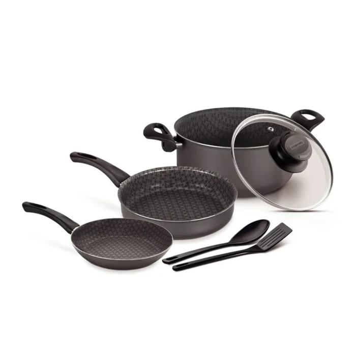 75286018-1 Juego Bateria Cocina x6 Paris (O24+S20+Sr24+Esp.+Cuch.Nylon) + Jgo Ut.x3 Rojo. - Imagen 1