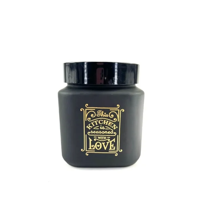 90077958-1 Frasco 1 Lt Cuadrado Dec Kitchen Love Negro - Imagen 1