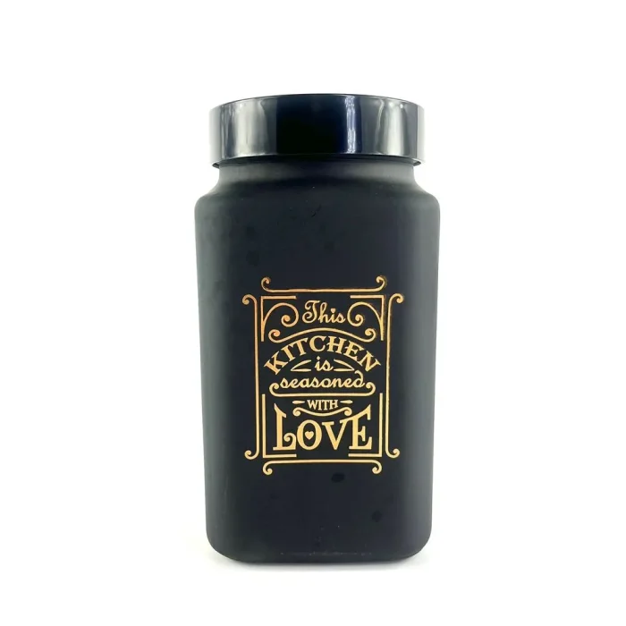 90077966-1 Frasco 2 Lt Cuadrado Dec Kitchen Love Negro - Imagen 1