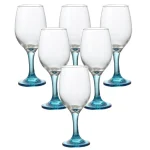 Set X6 Copas Vino Fuste Azul 330 Ml
