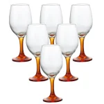 Set X6 Copas Vino Fuste Naranja 330 Ml