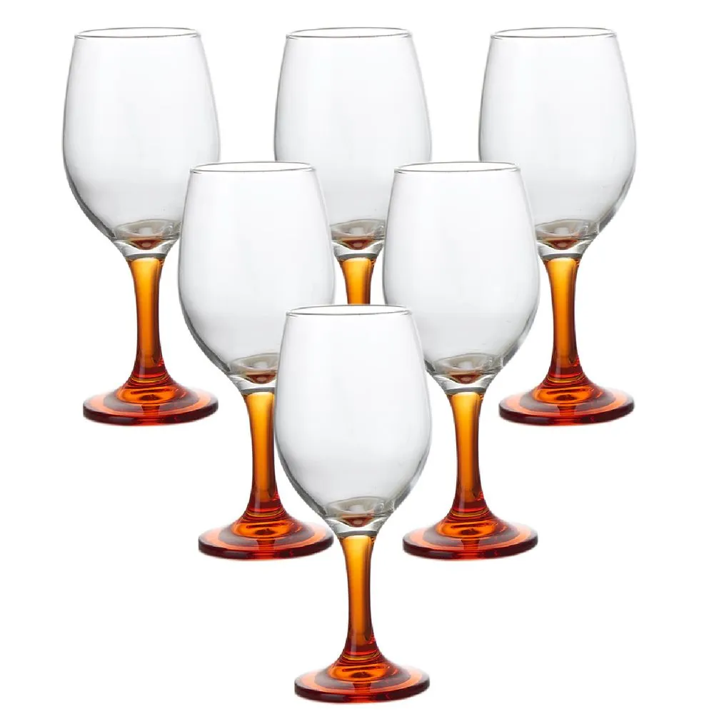90390559-1 Set X6 Copas Vino Fuste Naranja 330 Ml - Imagen 1