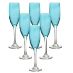 Set X6 Copas Champagne Caliz Azul 175 Ml