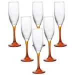 Set X6 Copas Champagne Fuste Naranja 175 Ml