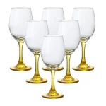 Set X6 Copas Agua Fuste Amarillo 420 Ml