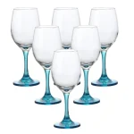 Set X6 Copas Agua Fuste Azul 420 Ml