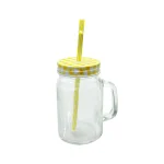 Mason Jar 450 Ml Liso T/Color C/Cañita - Imagen 2