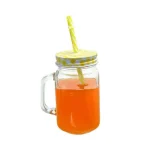 Mason Jar 450 Ml Liso T/Color C/Cañita - Imagen 3