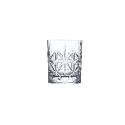 Set X 6 Vaso Bajo Labrado Transp 315Ml