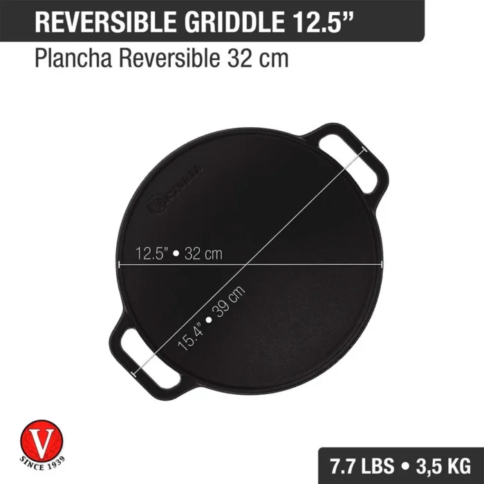 55128020-2 Plancha Asadora Redonda Reversible Precurada 32 cm - Imagen 2
