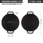Plancha Asadora Redonda Reversible Precurada 32 cm - Imagen 3