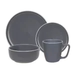 Jgo Vajilla Gris Acero Mate x16 Pzas