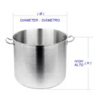 Olla 130Lts C/Tapa de Acero Inox. 304 C/Base Inferior Triple Capa - Imagen 2