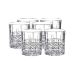 Set x6 Vasos Bajos Labrados c/Diamantes de 310 ml