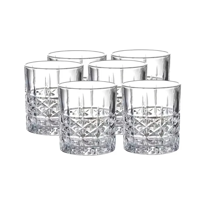 90416273-1 Set x6 Vasos Bajos Labrados c/Diamantes de 310 ml - Imagen 1