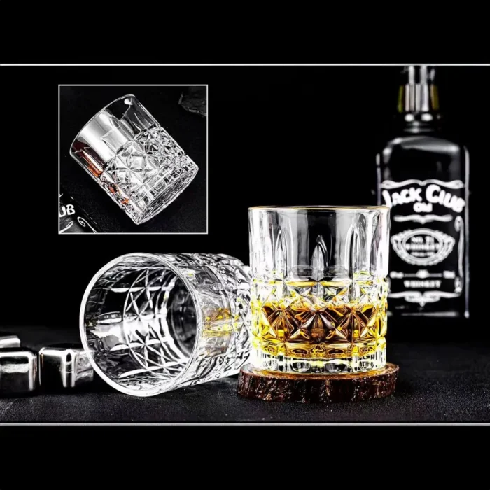 90416273-4 Set x6 Vasos Bajos Labrados c/Diamantes de 310 ml - Imagen 4