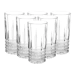 Set x6 Vasos Altos Labrados c/Líneas de 350 ml