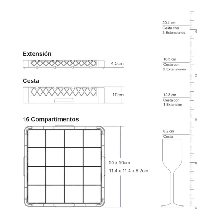 bd022c7d-fdcd-4ea8-b486-ef9c22b3042e_11zon Extensión para Vasos 16 Compartimientos - Imagen 2