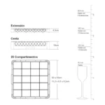 Rack para Vasos 20 Compartimientos/Maquinas Lavavajillas - Imagen 2