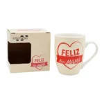 Taza Día de la Madre 11 Onz Cilíndrico c/Estuche D/Feliz día Mamá Corazón