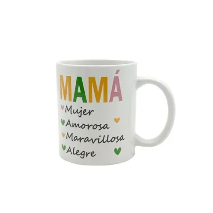 Taza Día de la Madre 11 Onz Recto c/Estuche D/Mujer,Amorosa, Maravillosa,Alegre