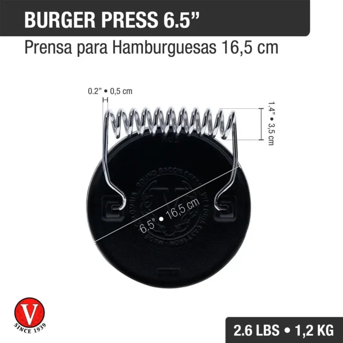 55128017-3 Plancha Parrillera Redondo (Pisador de Carnes) 16.5 cm Curado - Imagen 3