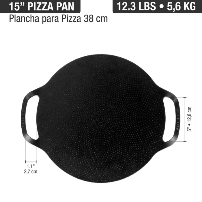 Plancha para Pizza 15"/38 cm Doble Asa Esmaltada - Imagen 3