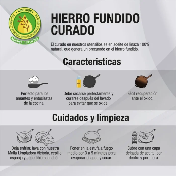 55145769-5 Sartén Hierro Fundido 20 cm Profundo Precurado - Imagen 5