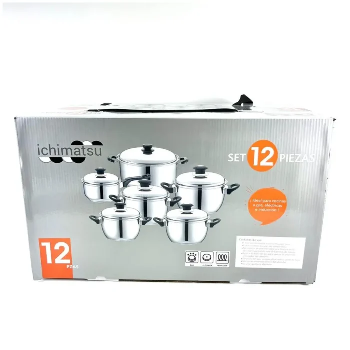 Jgo Ollas Leo X 12 Pz A/Inox F/Dif.T/Acero (Olla 16/18/20/22/24/26 ) - Imagen 3